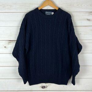 Vintage Burberrys Scotland Cable Knit Crew Wool Sweater Jumper Medium Scotland